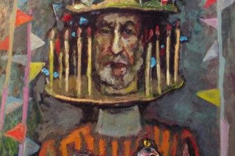 Среди свечей. 2009. ДВП, масло. 120х100